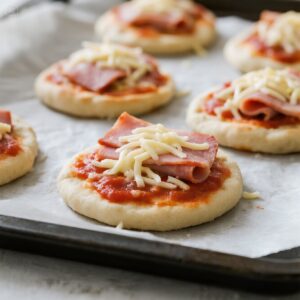 PIZZITAS DE JAMON Y QUESO (para hornear)